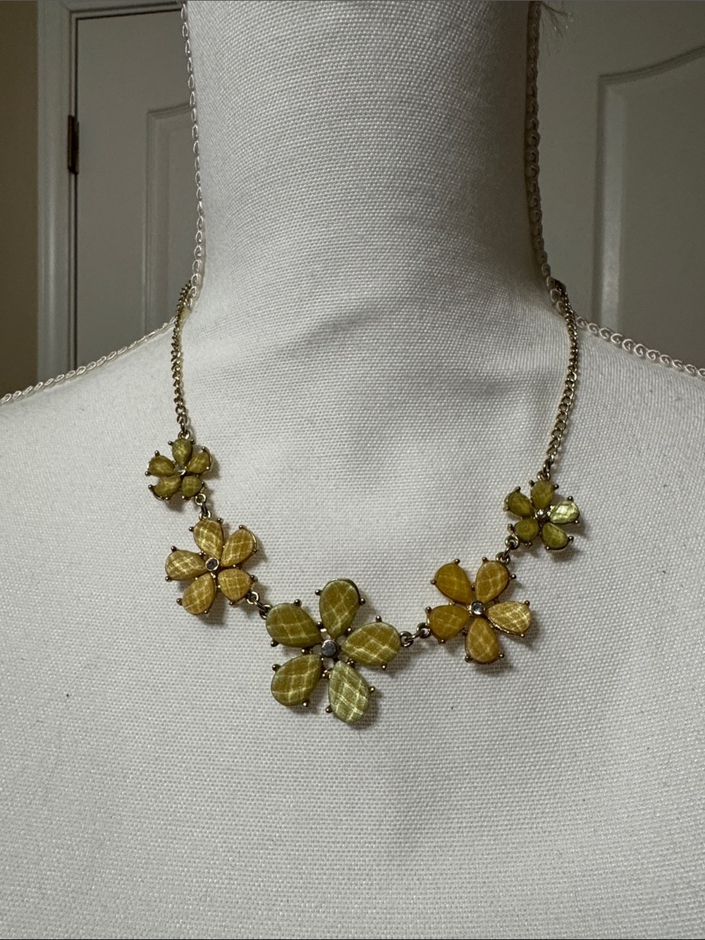 Claire's Yellow Floral Statement Necklace with Gold Chain